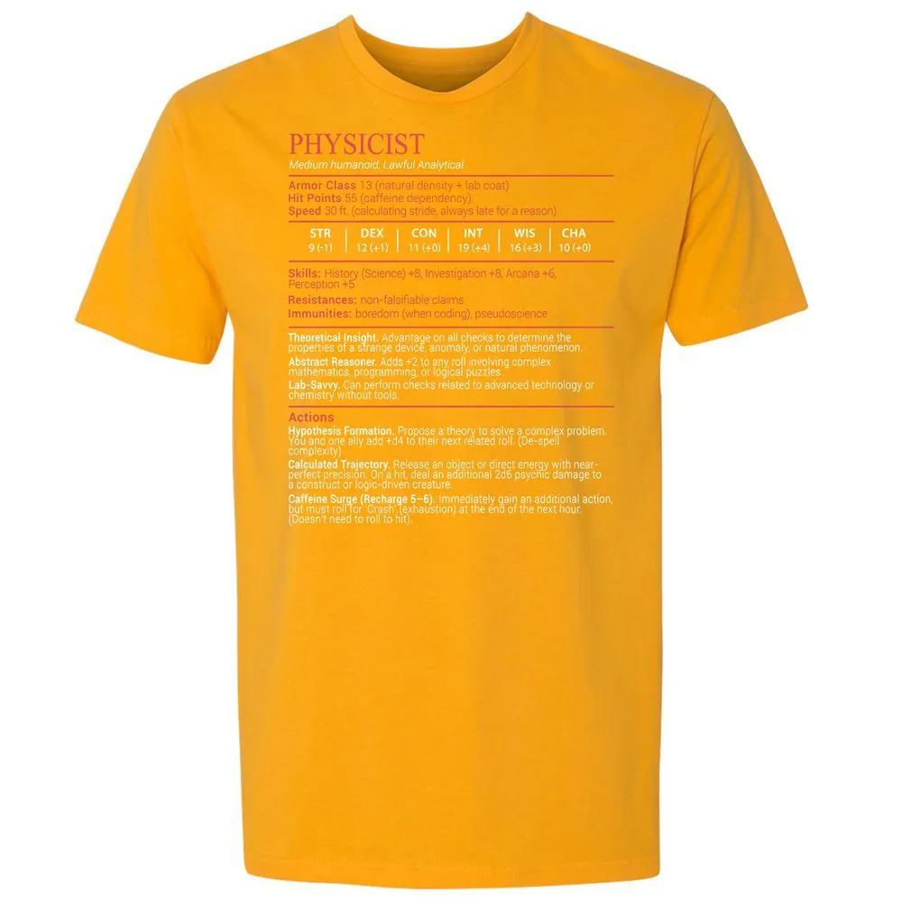 Physicist Stats Block - Gold - 18