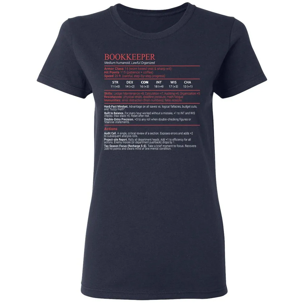 Bookkeepper Stats Block - Navy - 2