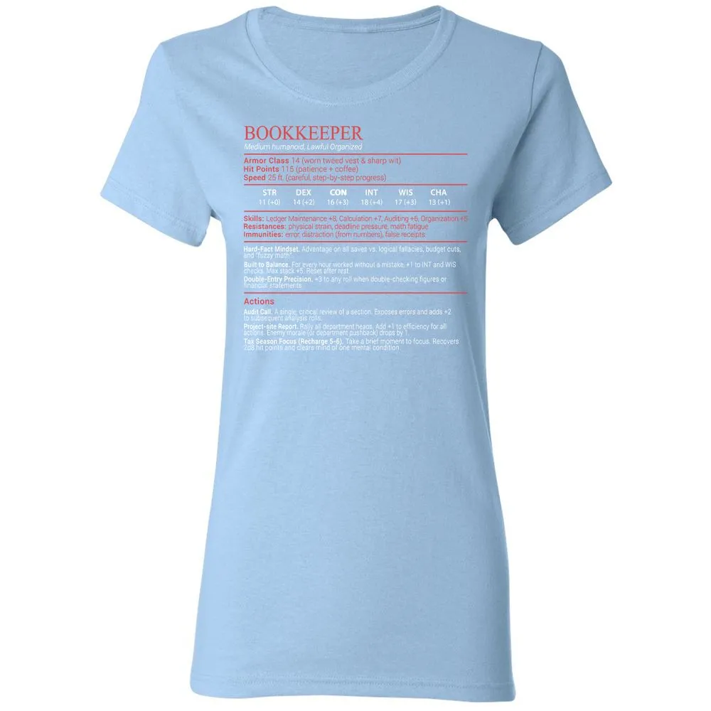 Bookkeepper Stats Block - Light Blue - 13