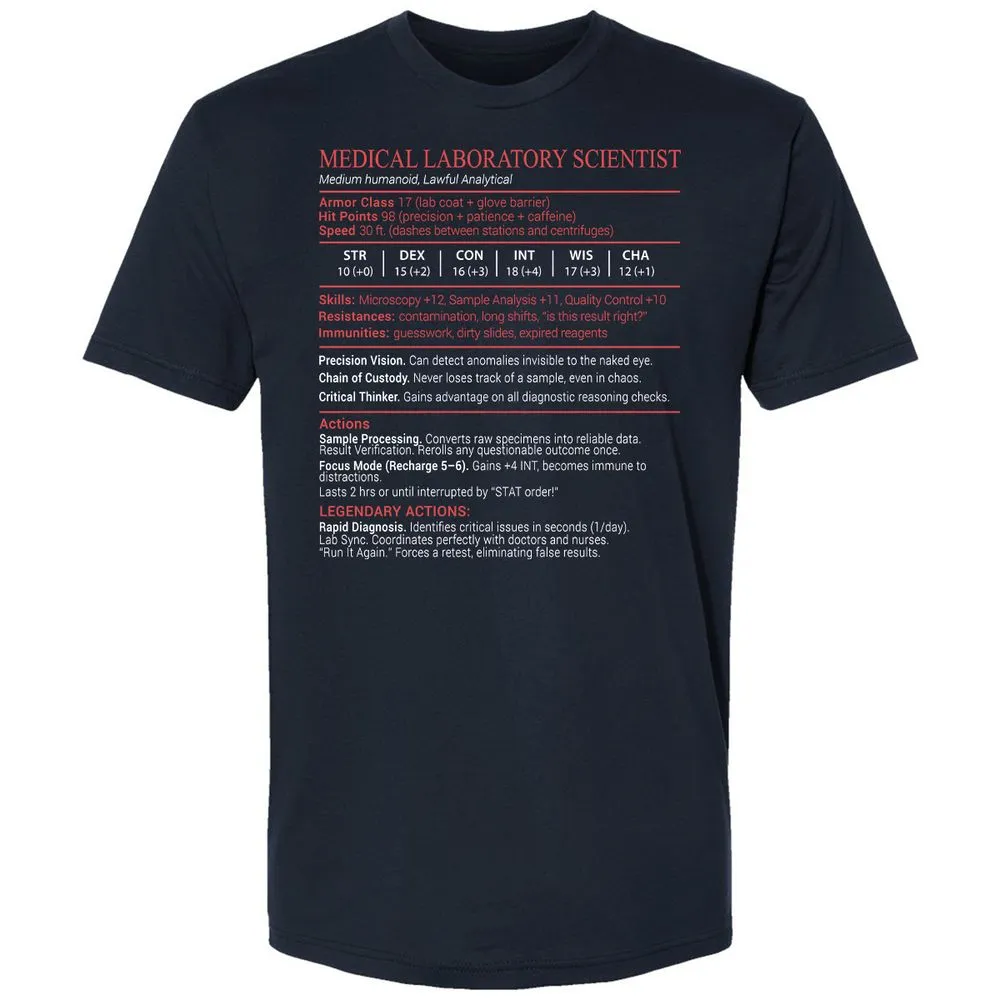 Medical Laboratory Scientist Stats Block - Midnight Navy - 2