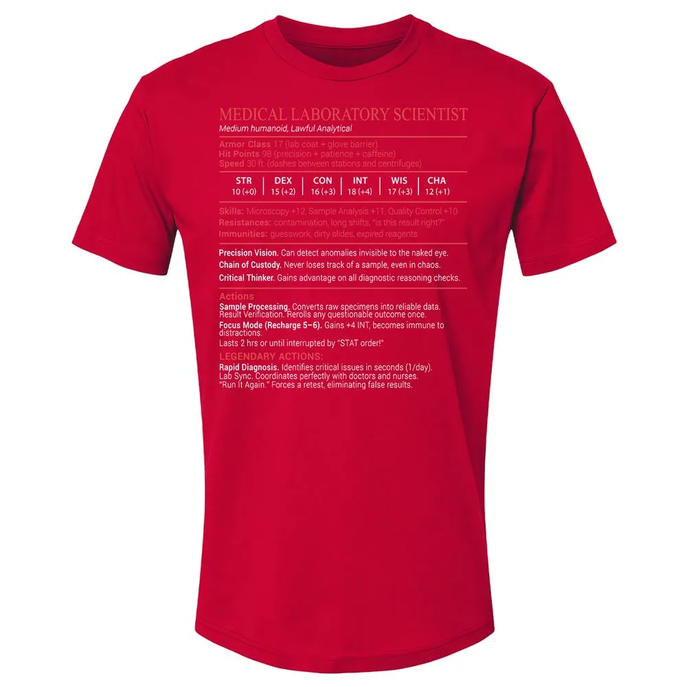 Medical Laboratory Scientist Stats Block - Red - 9