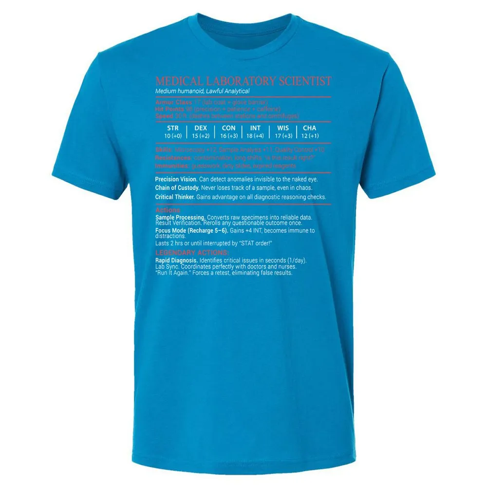 Medical Laboratory Scientist Stats Block - Turquoise - 15