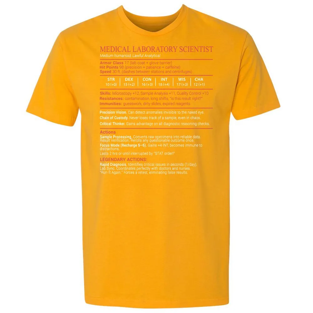 Medical Laboratory Scientist Stats Block - Gold - 18