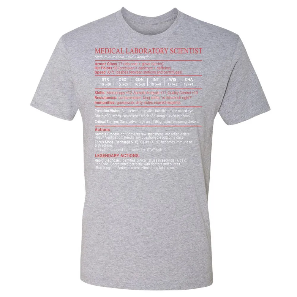 Medical Laboratory Scientist Stats Block - Heather Grey - 19