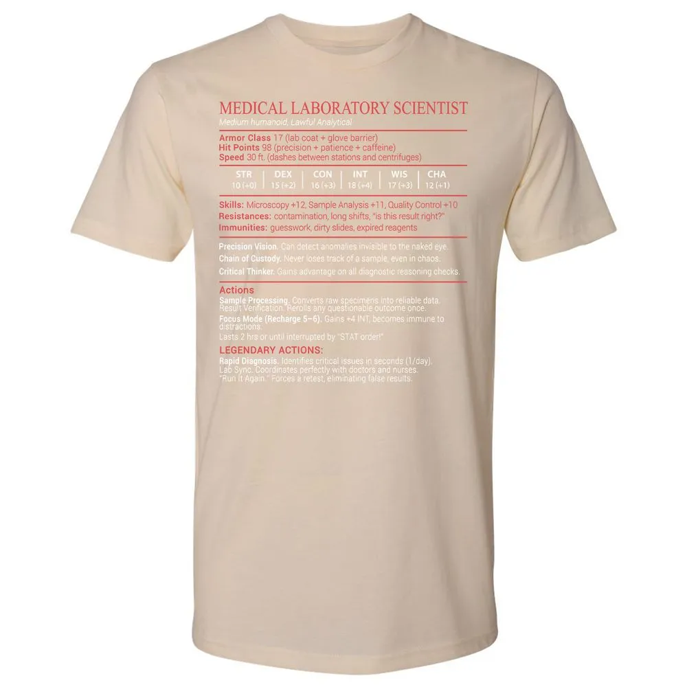 Medical Laboratory Scientist Stats Block - Cream - 20