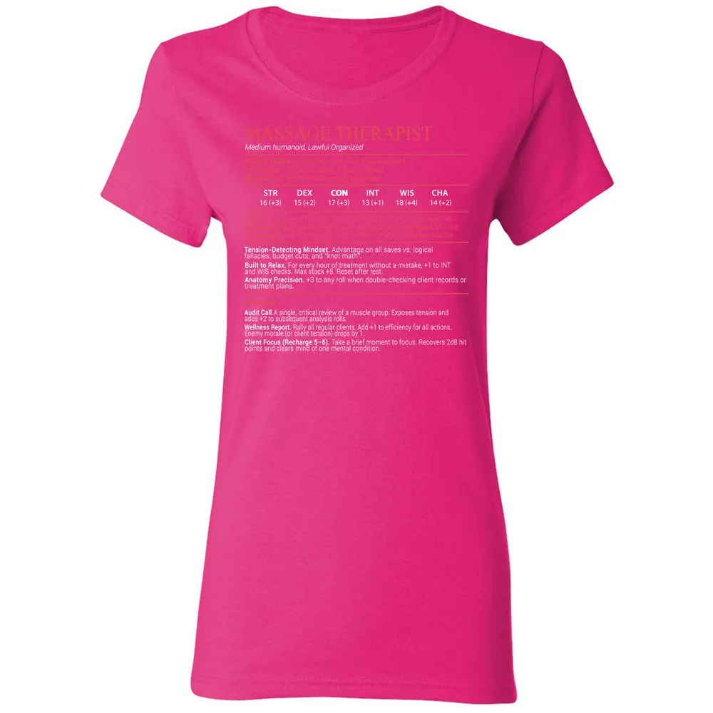 Massage Therapist Stats Block - Heliconia - 5