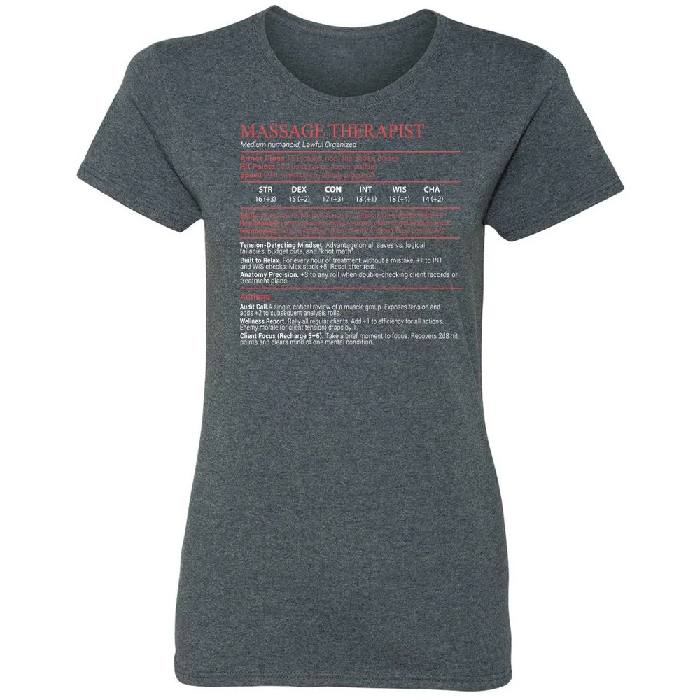 Massage Therapist Stats Block - Dark Heather - 6