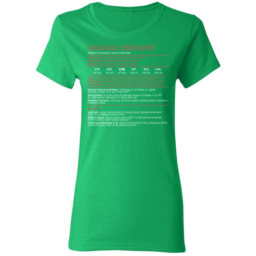 Massage Therapist Stats Block - Irish Green - 7