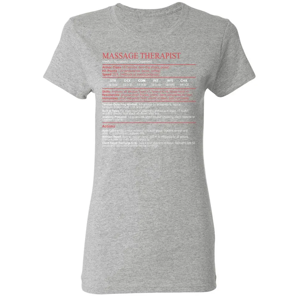 Massage Therapist Stats Block - Sport Grey - 14