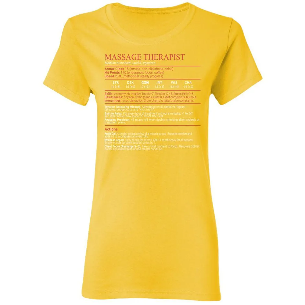 Massage Therapist Stats Block - Daisy - 16