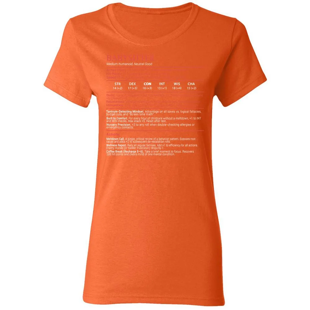Baby Sitter Stats Block - Orange - 12