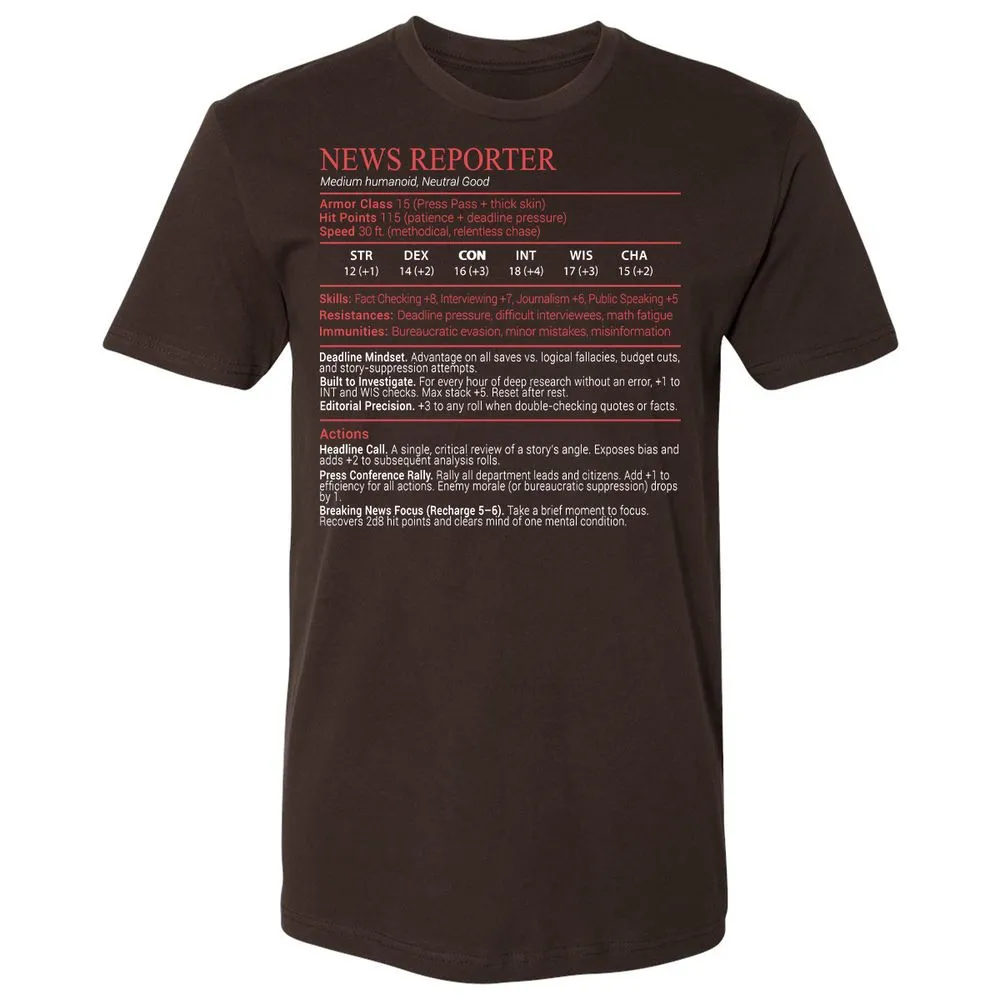 News Reporter Stats Block - Dark Chocolate - 6