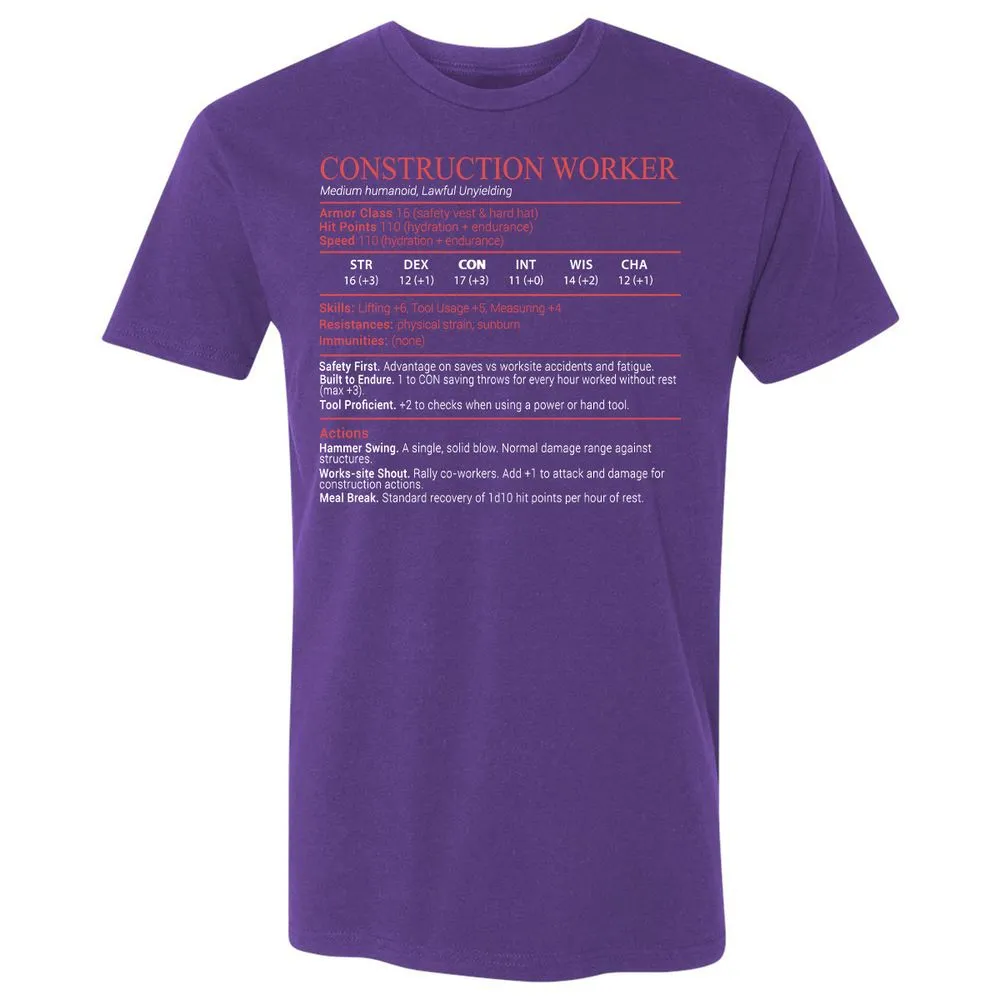 Construction Worker Stats Block - Purple Rush - 14