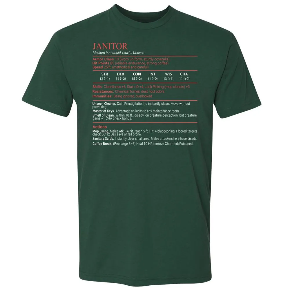 Janitor Stats Block - Forest Green - 3