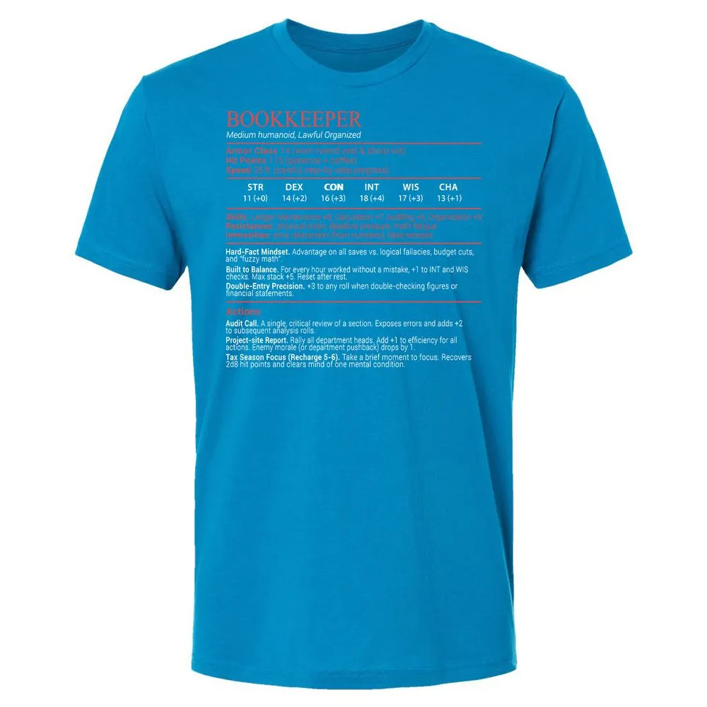 Bookkeepper Stats Block - Turquoise - 15