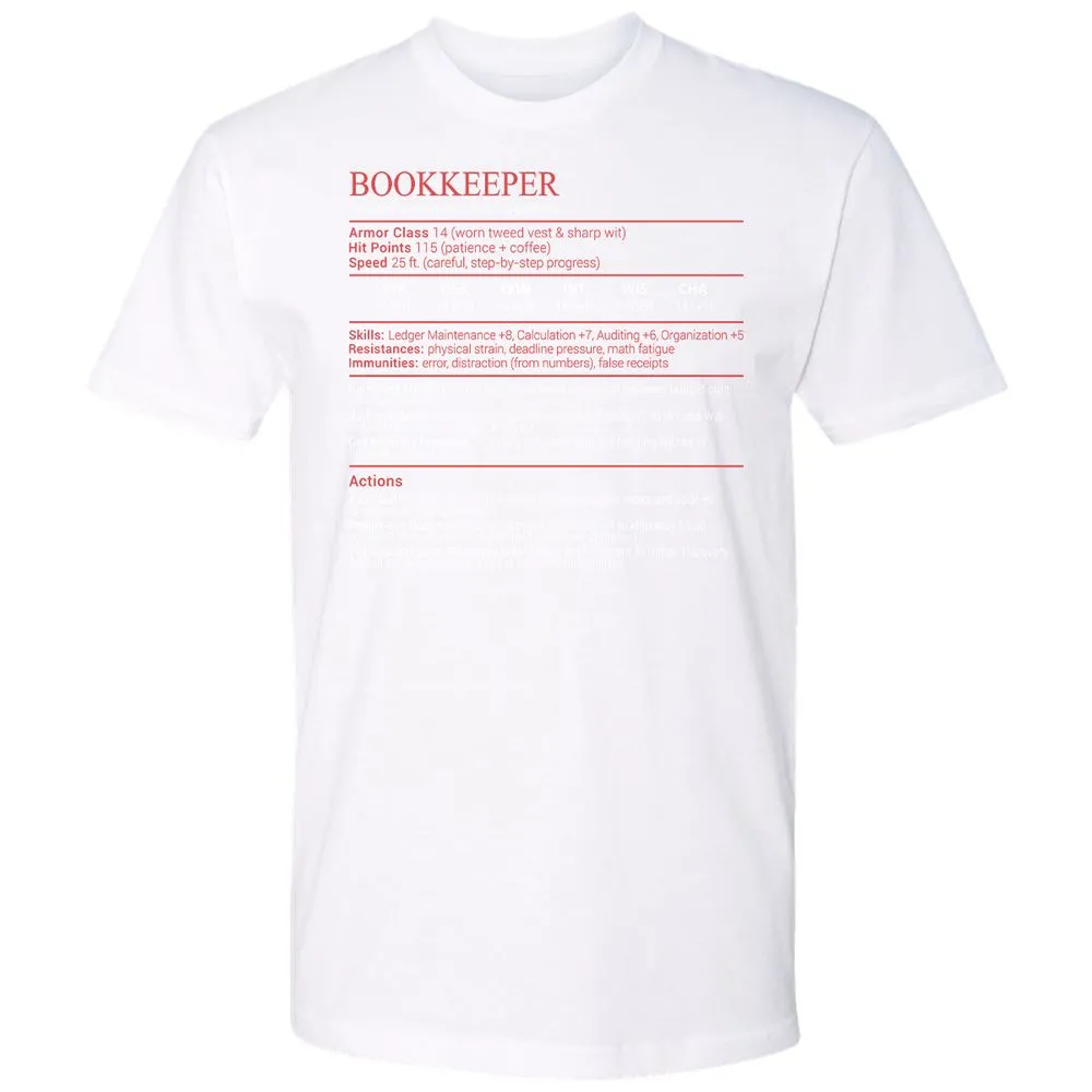 Bookkeepper Stats Block - White - 17