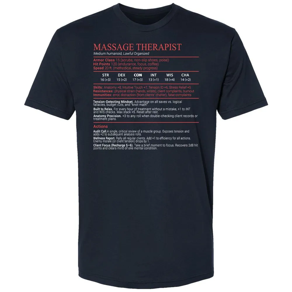 Massage Therapist Stats Block - Midnight Navy - 2