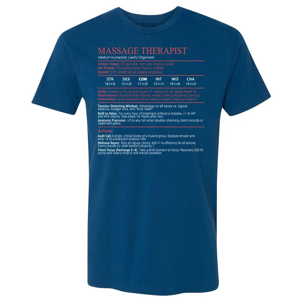 Massage Therapist Stats Block - Cool Blue - 5
