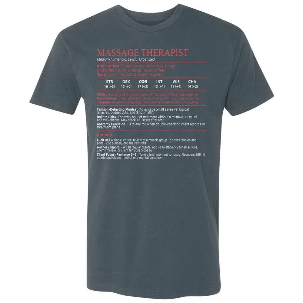 Massage Therapist Stats Block - Indigo - 12