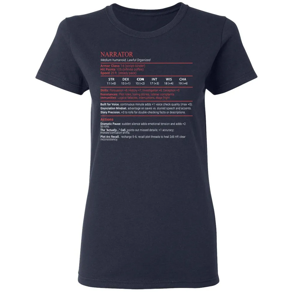 Narrator Stats Block - Navy - 2