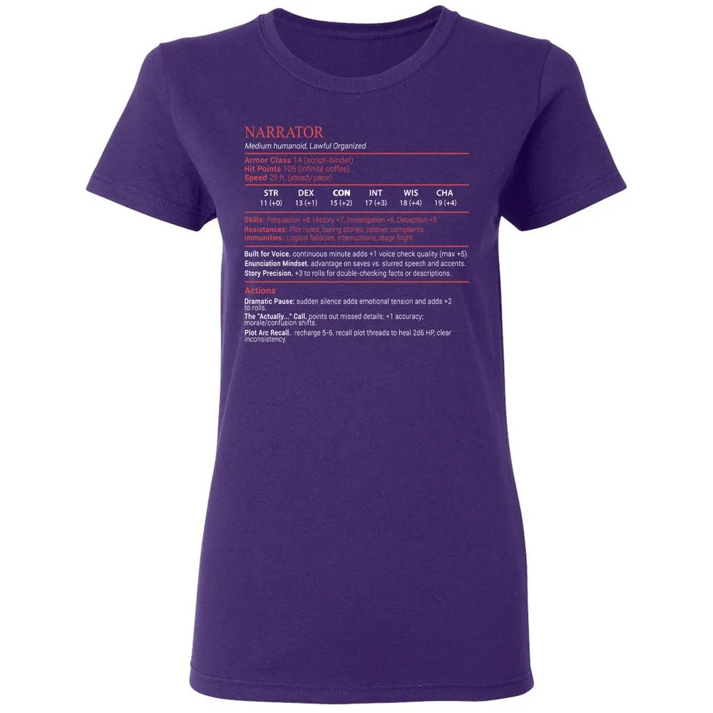 Narrator Stats Block - Purple - 10