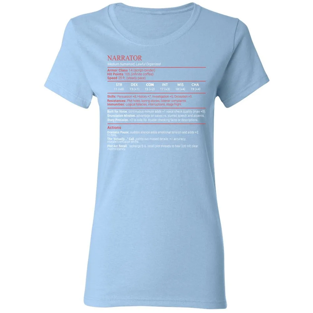 Narrator Stats Block - Light Blue - 13