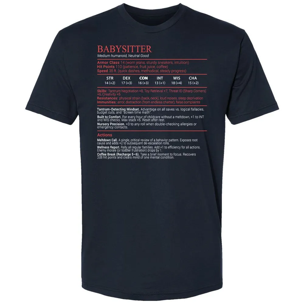 Baby Sitter Stats Block - Midnight Navy - 2