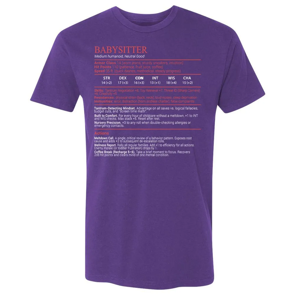 Baby Sitter Stats Block - Purple Rush - 14