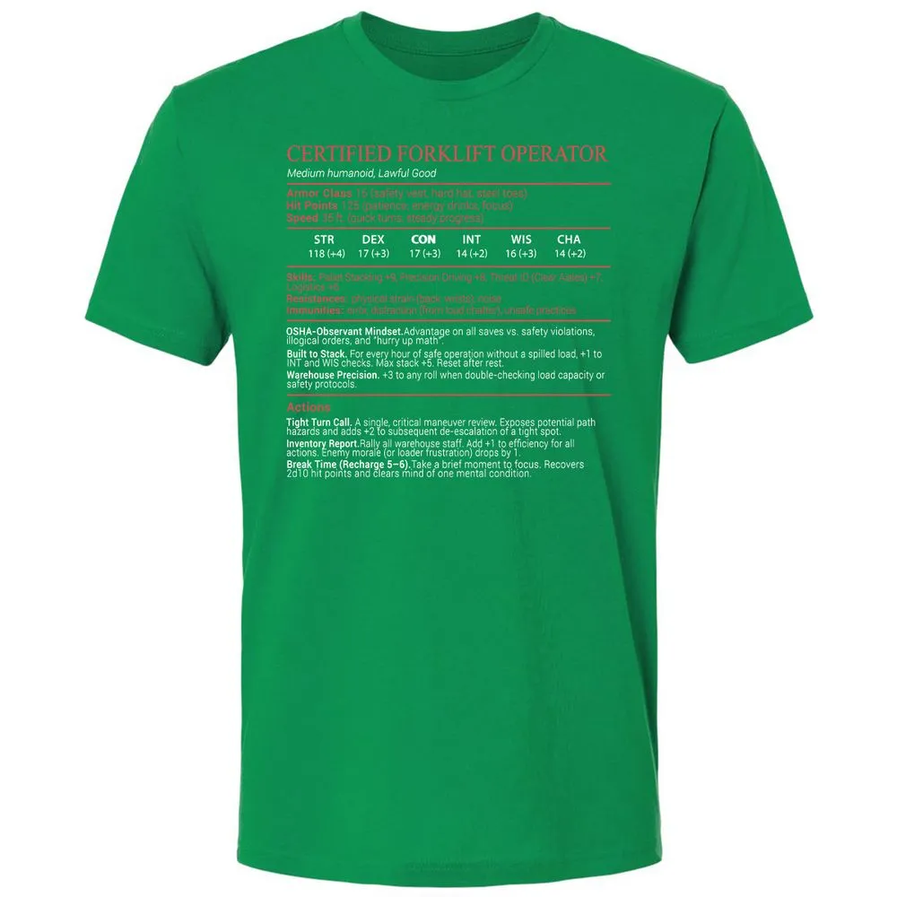 Certified Forklift Operator Stats Block - Kelly Green - 13