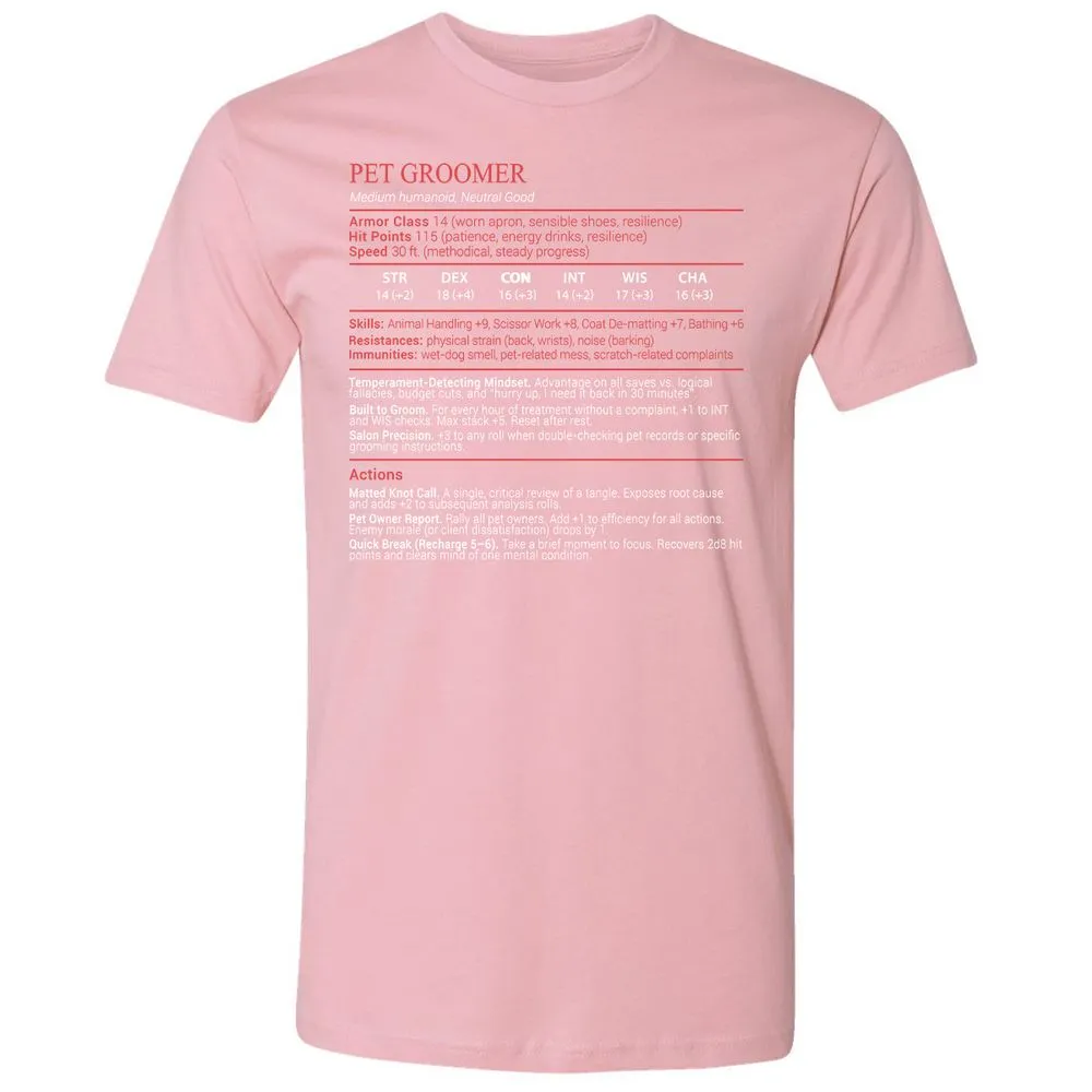 Pet Groomer Stats Block - Light Pink - 16