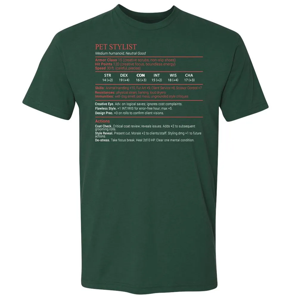 Pet Stylist Stats Block - Forest Green - 3