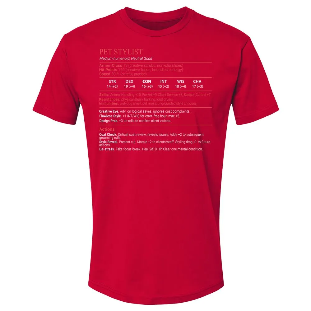 Pet Stylist Stats Block - Red - 9