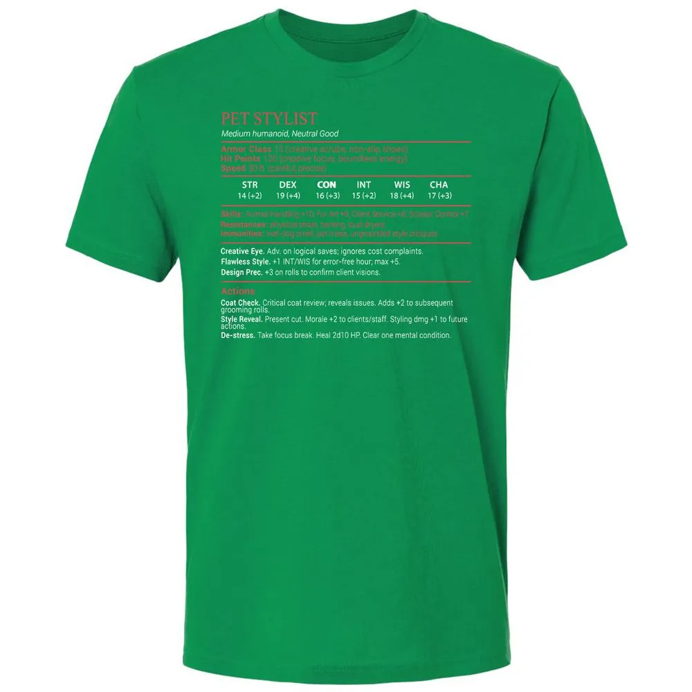 Pet Stylist Stats Block - Kelly Green - 13