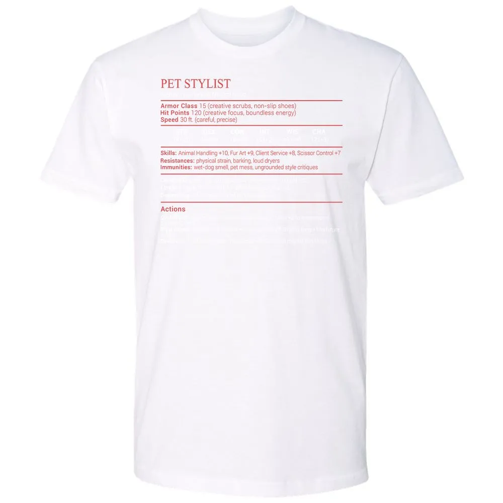 Pet Stylist Stats Block - White - 17