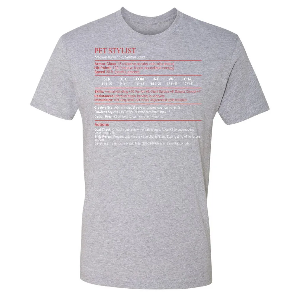 Pet Stylist Stats Block - Heather Grey - 19