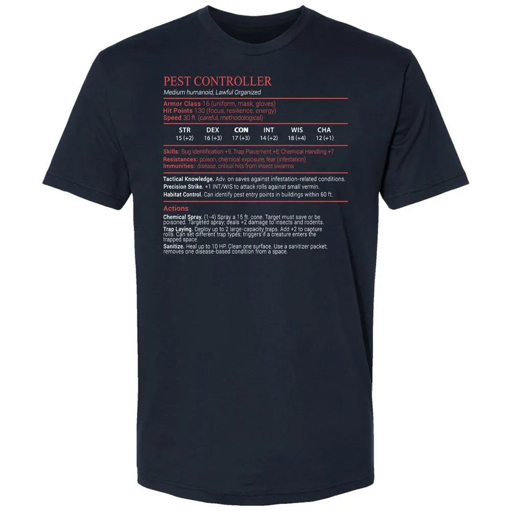 Pest Controller Stats Block - Midnight Navy - 2