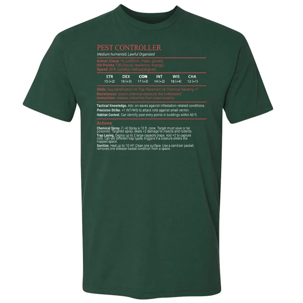 Pest Controller Stats Block - Forest Green - 3