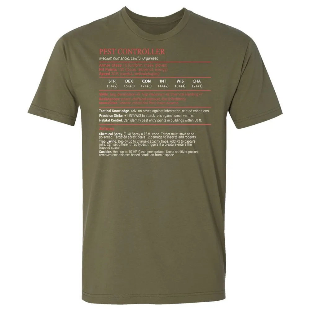Pest Controller Stats Block - Military Green - 8