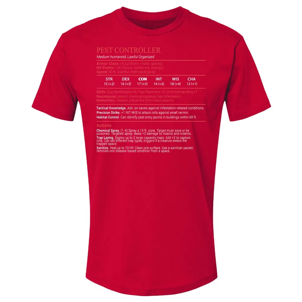 Pest Controller Stats Block - Red - 9