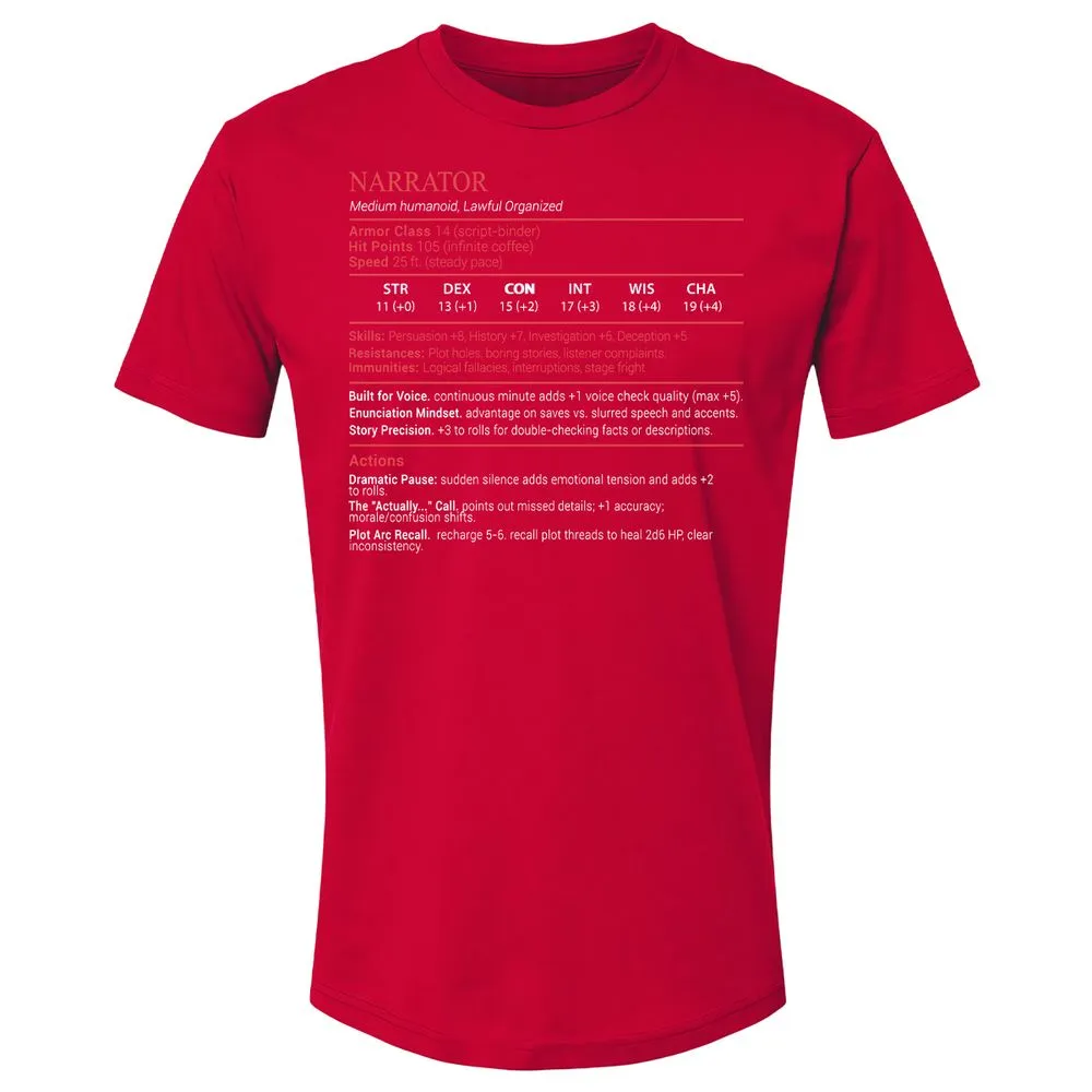 Narrator Stats Block - Red - 9