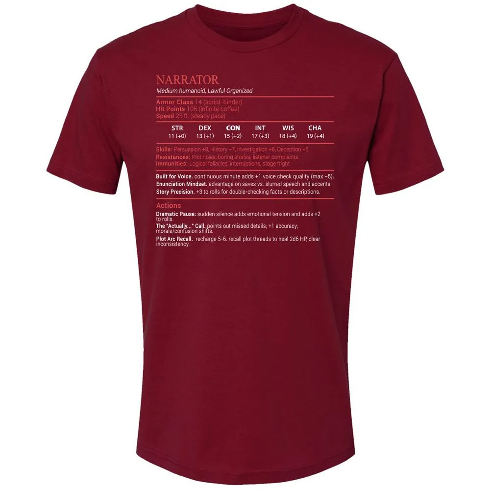 Narrator Stats Block - Cardinal - 11