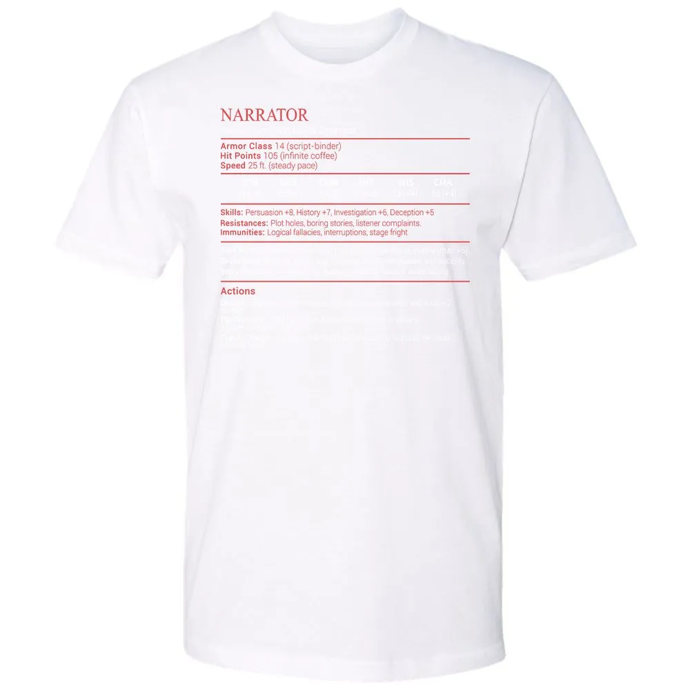 Narrator Stats Block - White - 17