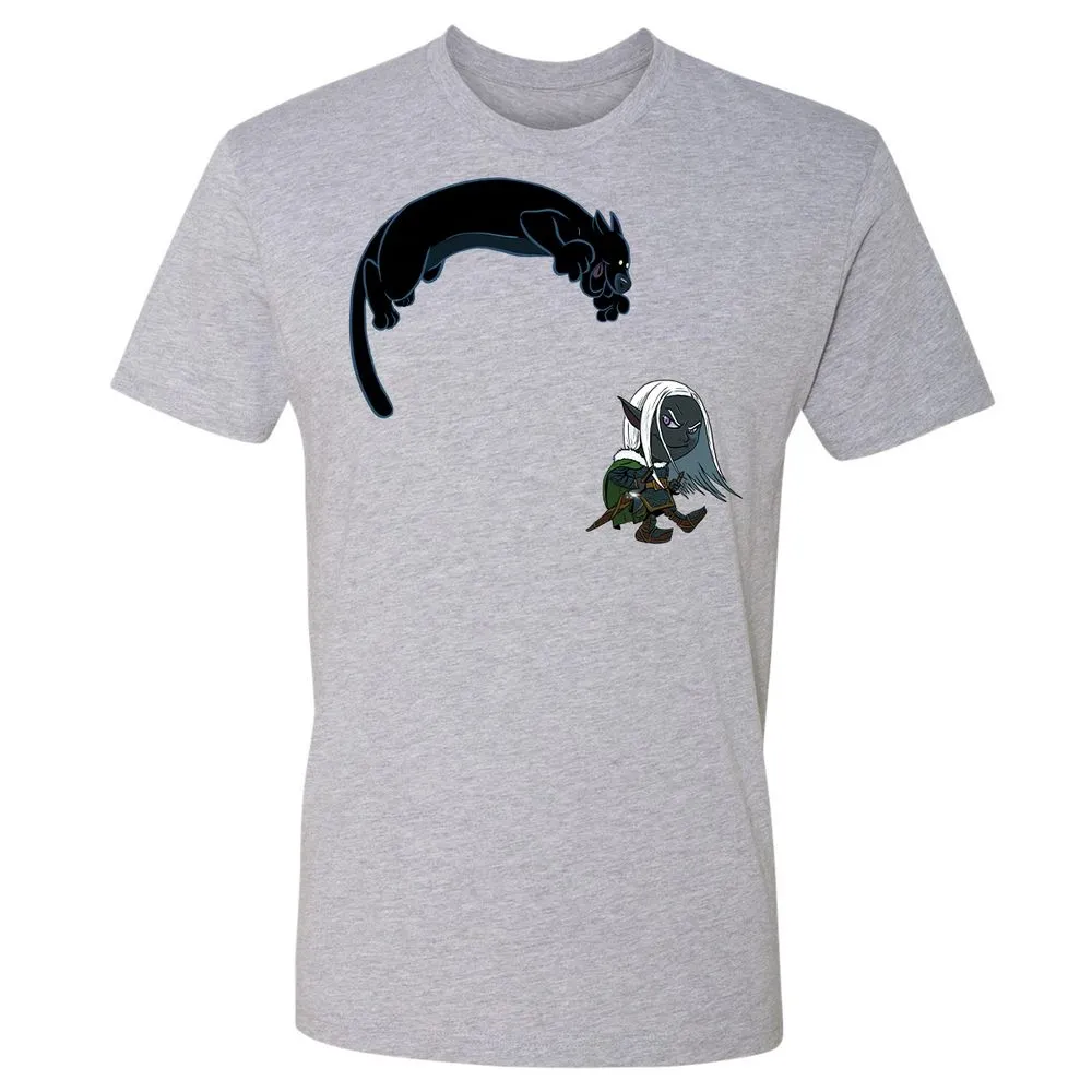 Drizzt and Guenhwyvar Premium Unisex T-Shirt - Heather Grey - 2
