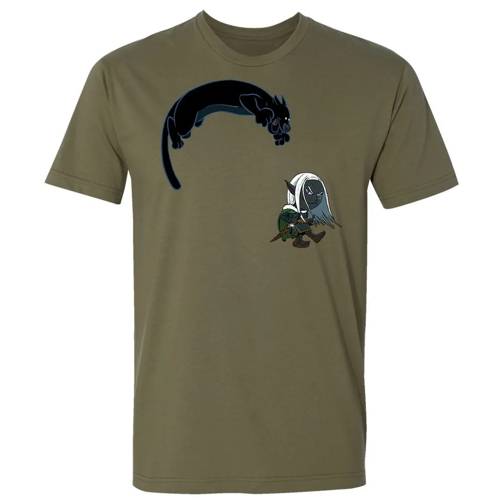 Drizzt and Guenhwyvar Premium Unisex T-Shirt - Military Green - 12