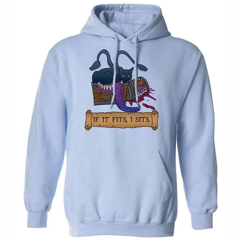 If It Fits I Sits Classic Unisex Hoodie - Light Blue - 5