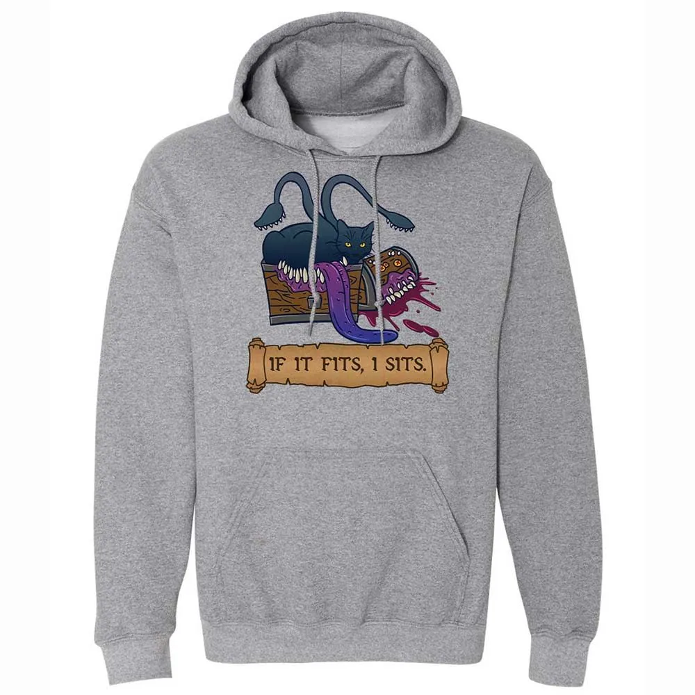 If It Fits I Sits Classic Unisex Hoodie - Graphite Heather - 17