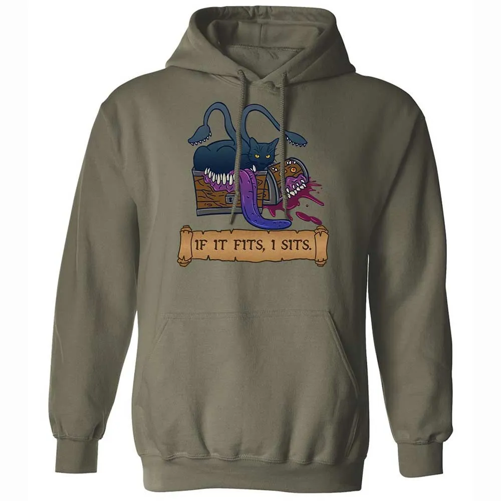 If It Fits I Sits Classic Unisex Hoodie - Military Green - 21