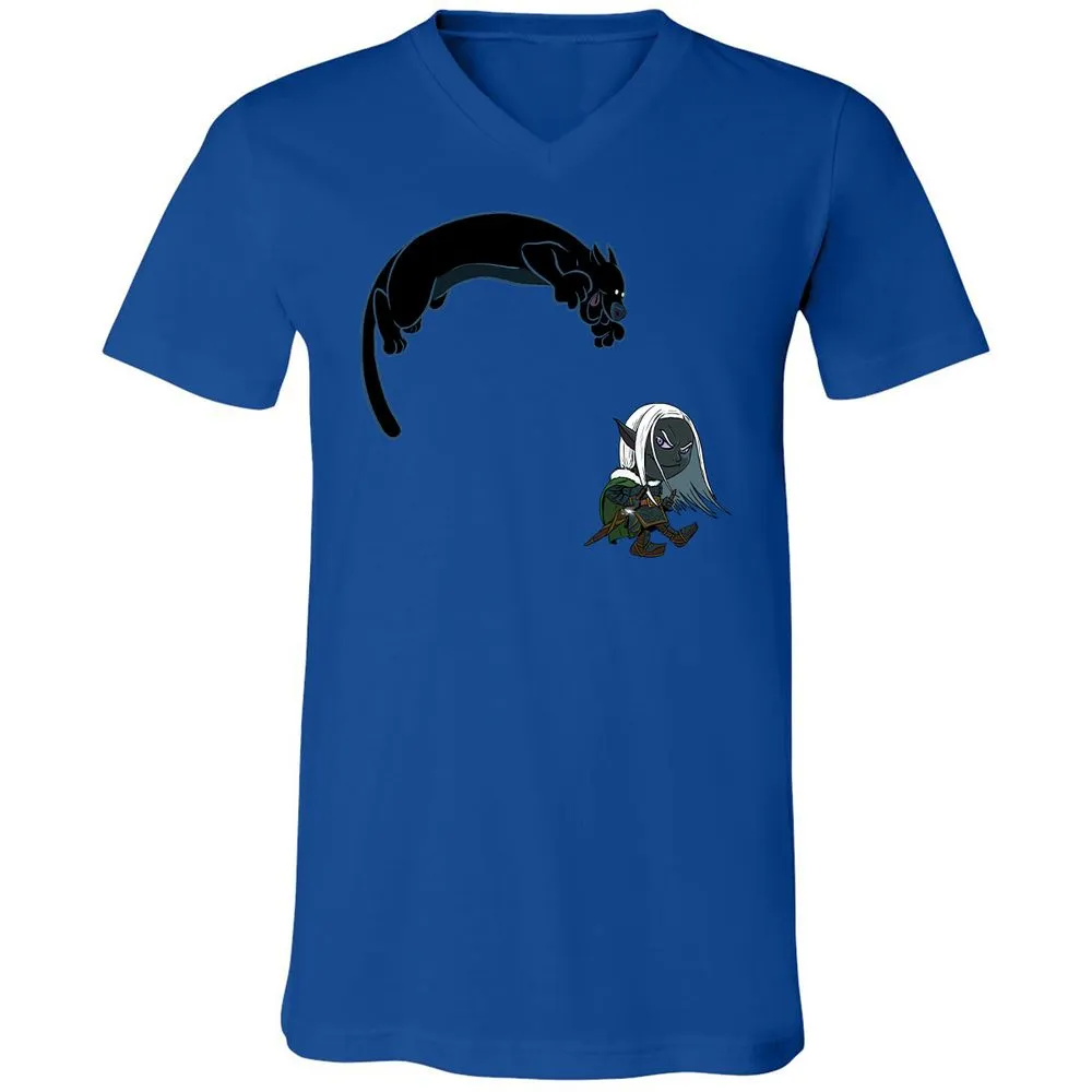 Drizzt and Guenhwyvar Unisex V-Neck T-Shirt - True Royal - 3