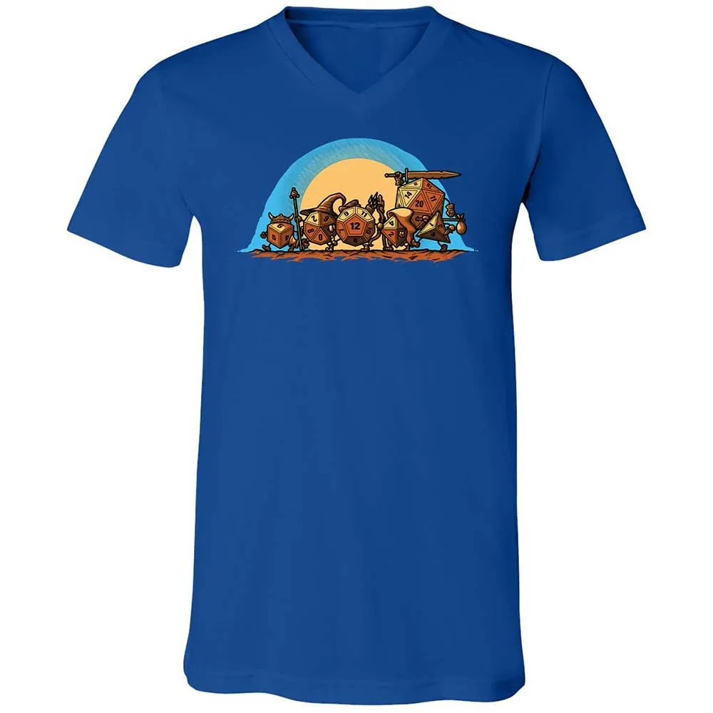 The Fellowship Of The Dice Unisex V-Neck T-Shirt - True Royal - 4
