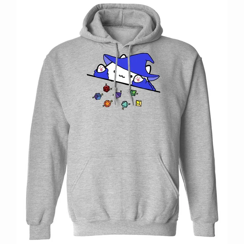 Cat Throws Dices Classic Unisex Hoodie - Sport Grey - 3